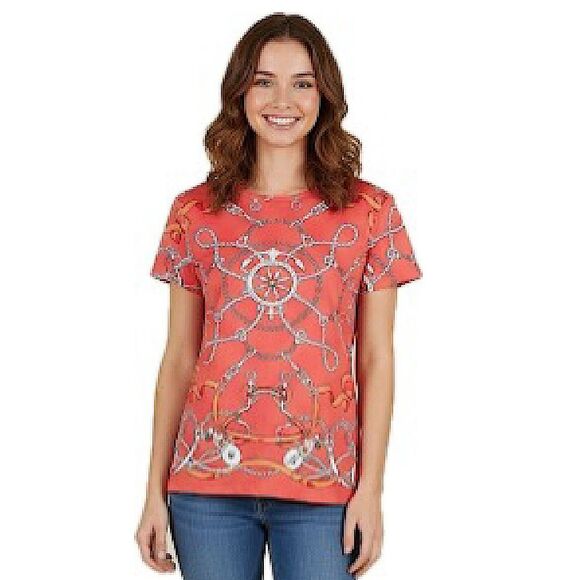 J.McLaughlin Signature Catalina Cloth T-Shirt Nautical Print Size Small - Picture 1 of 6